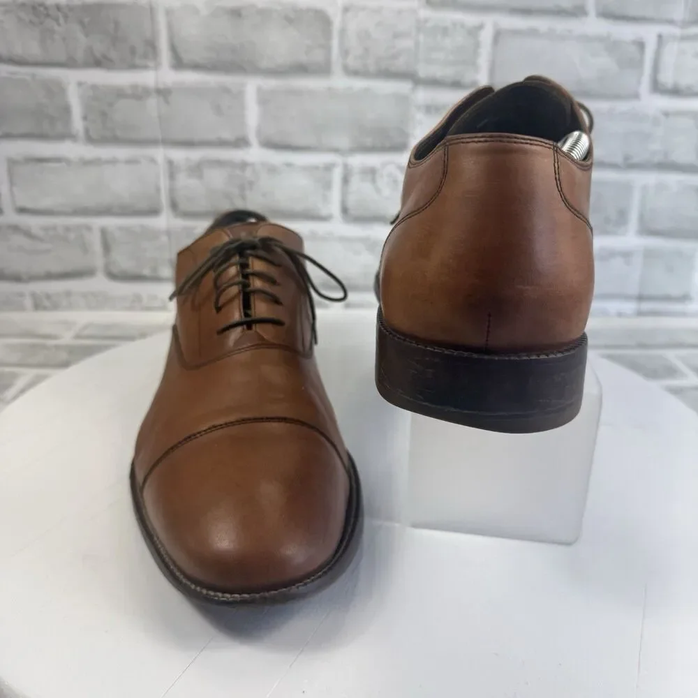 Cole Haan Hawthorne Men's Size 12 Brown Leather Cap Toe Oxford Dress Shoes